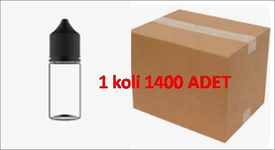 Gorilla Şişe İthal Şeffaf 30 ml (ŞEFFAF ŞİŞE - SİYAH KAPAK)  (1 KOLİ - 1400 ADET)
