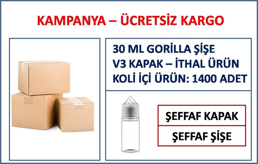 Gorilla Şişe İthal Şeffaf 30 ml (1 KOLİ - 1400 ADET)