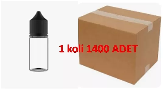 Gorilla Şişe İthal Şeffaf 30 ml (ŞEFFAF ŞİŞE - SİYAH KAPAK)  (1 KOLİ - 1400 ADET)